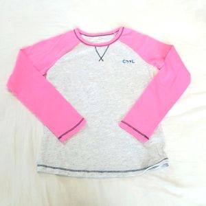 Joe Fresh Girls 7/8 Grey/Pink Long Sleeved Shirt
